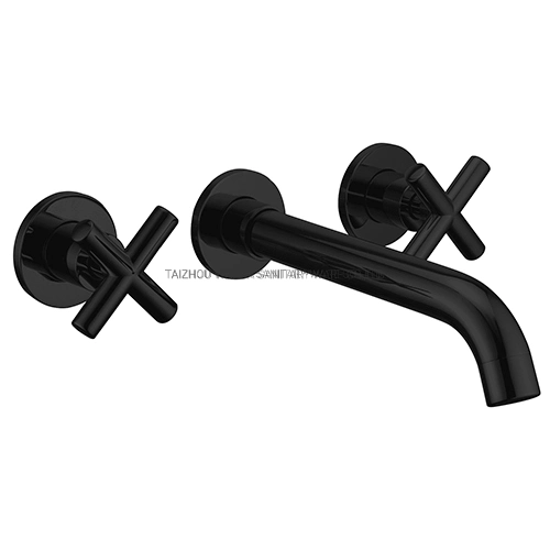 Factory Price OEM Customized Double Cross Handle Matt Black Bathroom Faucet for Waterfall Wash Basin /Sink//Shower/Kitchen/Bathroom Accessories by Innada