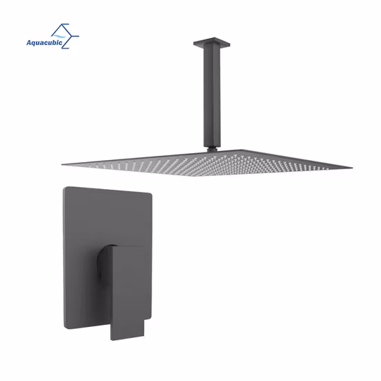Rectangular Shower Sets Matte Black Solid Brass Shower Systems Shower Faucet System